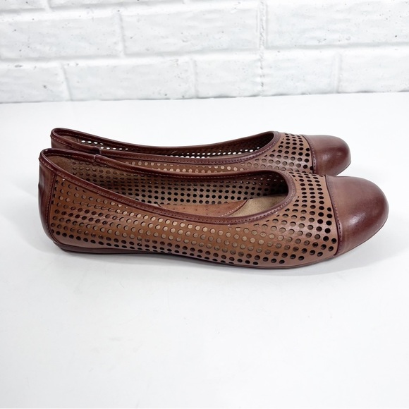 SOFTWALK Napa Brown Ballet Comfort Flats with cut out design Size 12 N - Picture 5 of 8